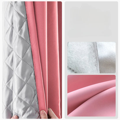 Rideau thermique rose intérieur matelassé | THERMORIA