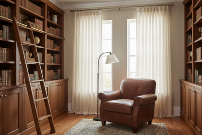 Bibliothèque avec rideau beige SERENA