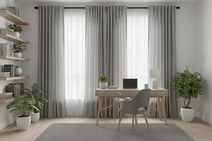 Bureau avec rideau gris SERENA