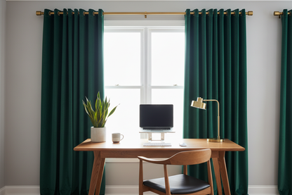 Bureau à domicile avec rideaux velours VIRIDIAN et anneaux
