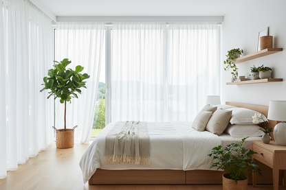 Chambre avec rideau Homyra ultra-transparent