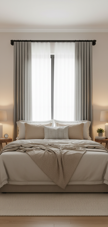 Chambre cosy tringle double noire