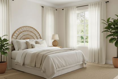 Chambre d'amis avec rideau beige SERENA