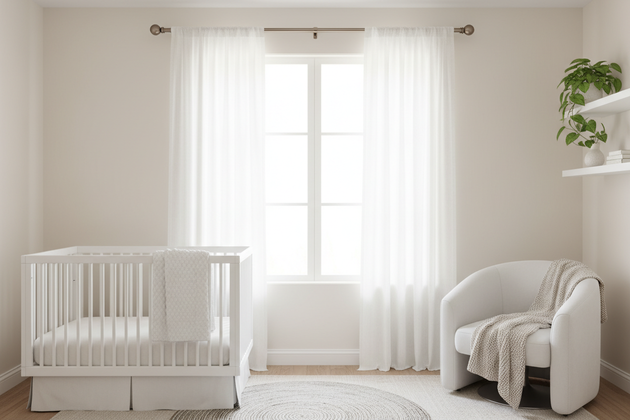 Chambre d'enfant tringle blanche