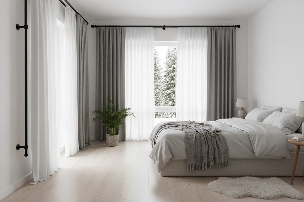 Chambre tringle double noire