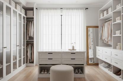 Dressing avec rideau blanc SERENA