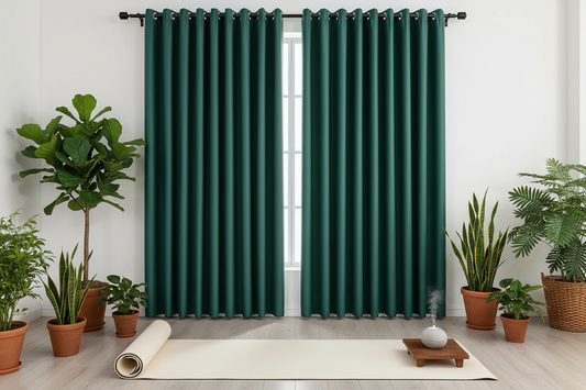 Espace méditation avec rideaux EMERESCO et anneaux