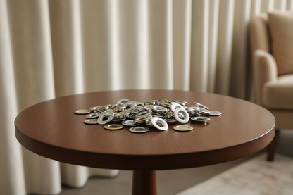 LUXRING Table ronde avec rideaux