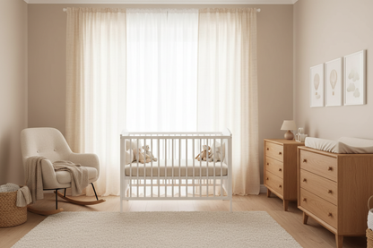 Nursery avec rideau beige HARMONIE