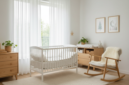 Nursery avec rideau Homyra ultra-transparent