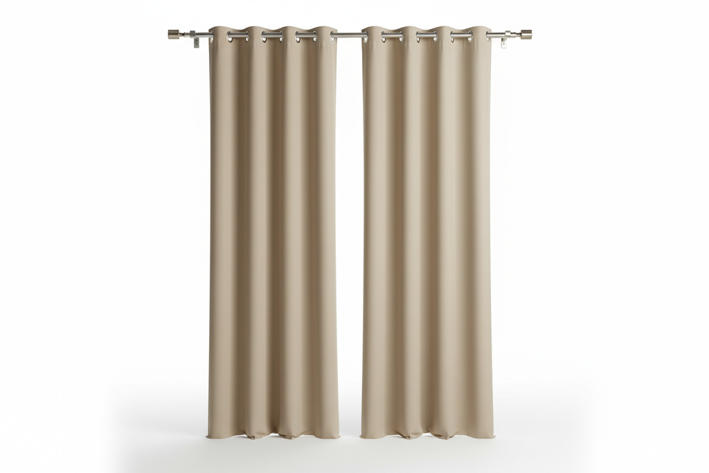 Rideau Beige 2 panneaux avec œillets