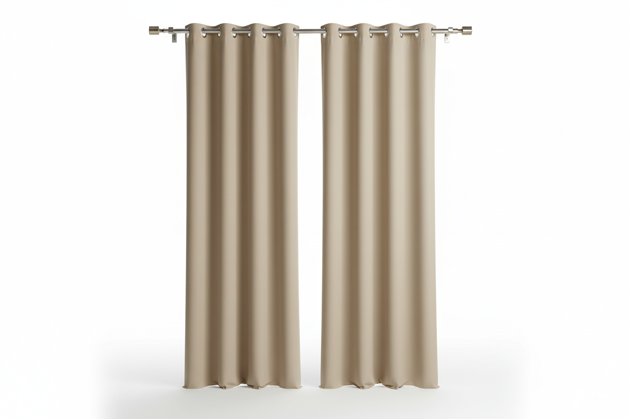 Rideau Beige 2 panneaux avec œillets