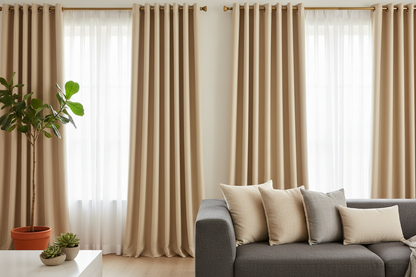 Rideau beige SIENNA - Détail salon
