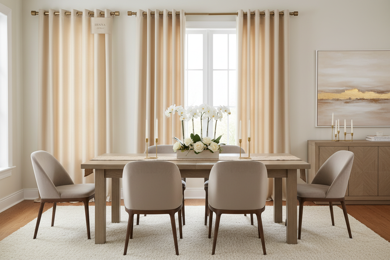 Rideau beige SIENNA - Salle à manger