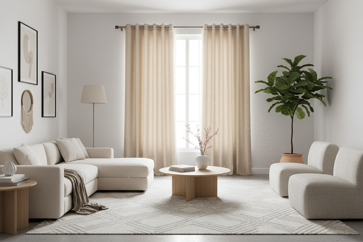 Rideau beige SIENNA - Salon