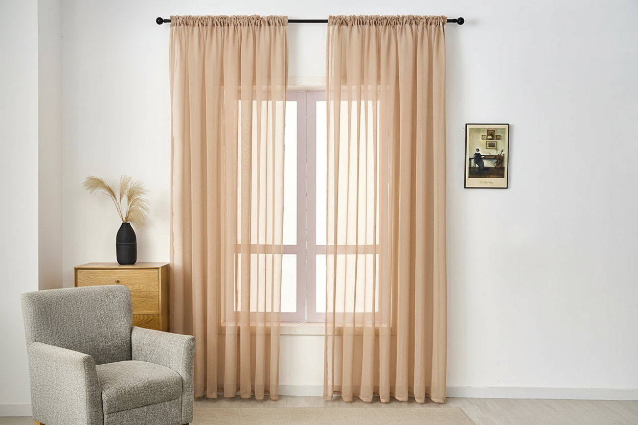 Rideau beige voilage Prestigia - Intérieur coastal