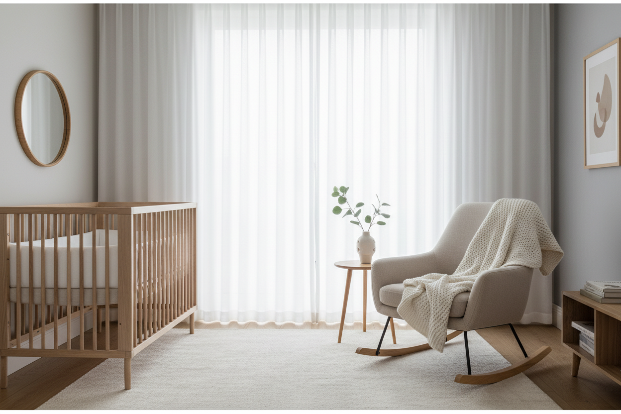 Rideau blanc LUMORA dans une chambre d'enfant