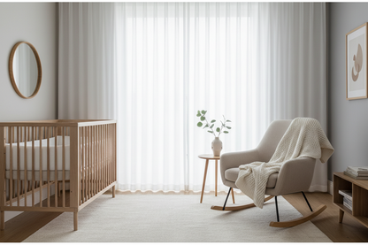 Rideau blanc LUMORA dans une chambre d'enfant