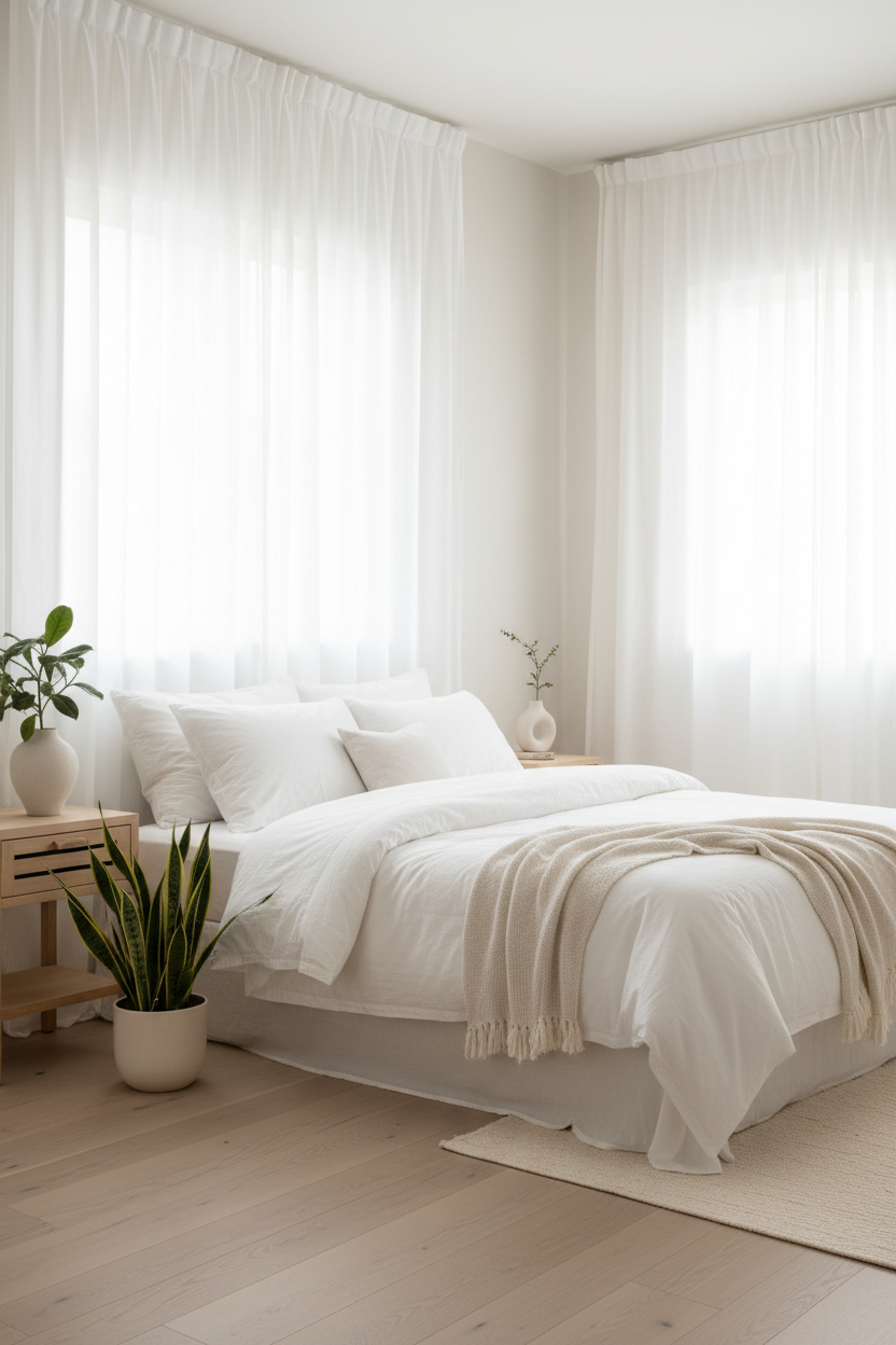 Rideau blanc LYORA chambre