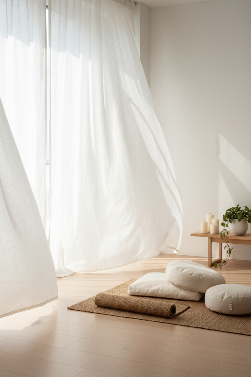 Rideau blanc LYORA méditation