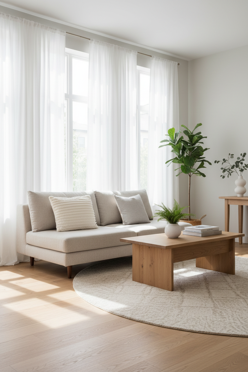 Rideau blanc LYORA salon