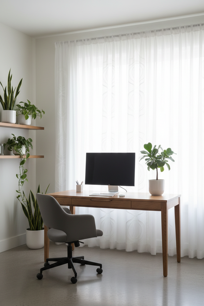 Rideau blanc relief 3D bureau