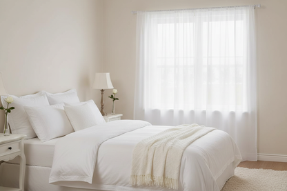 Rideau blanc voilage Tissaria - Chambre romantique