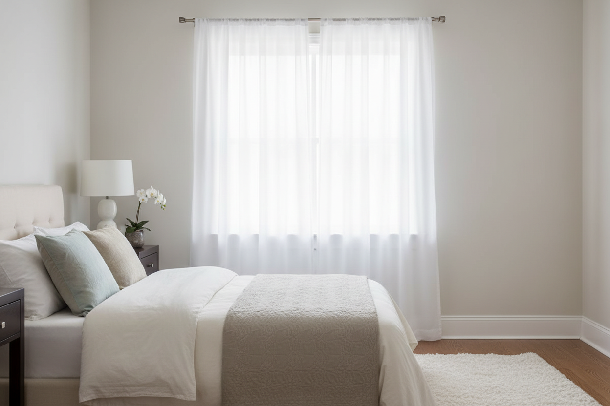 Rideau blanc voilage Tissaria - Espace spa-luxe