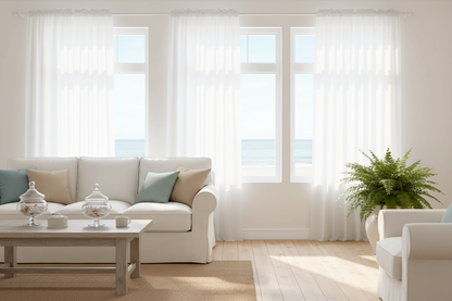 Rideau blanc voilage Tissaria - Intérieur coastal