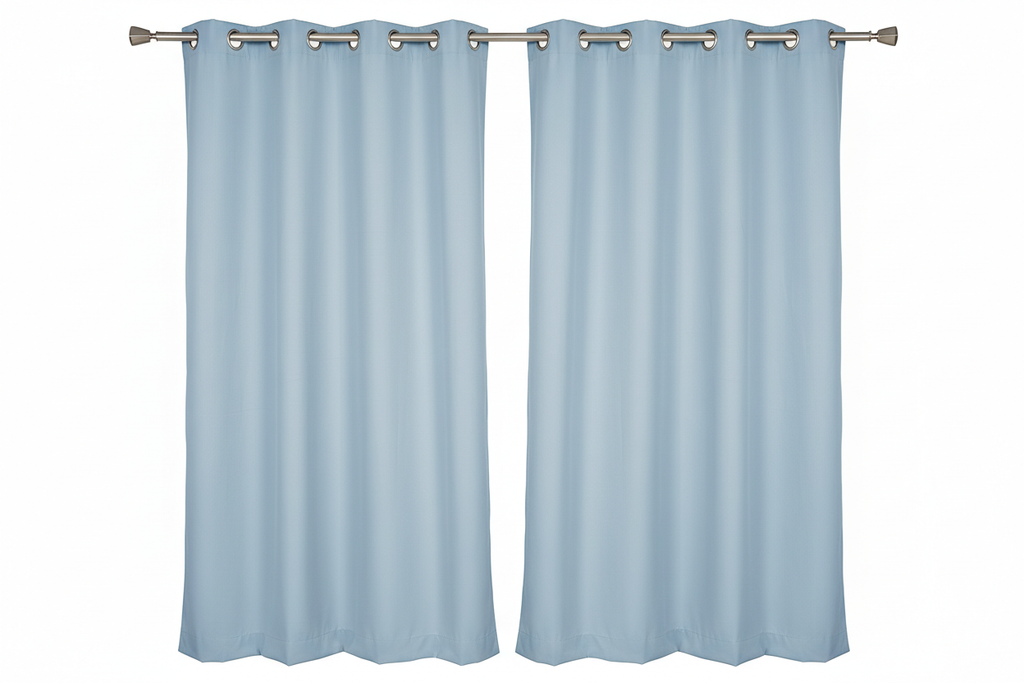 Rideau Bleu Ciel 2 panneaux avec œillets
