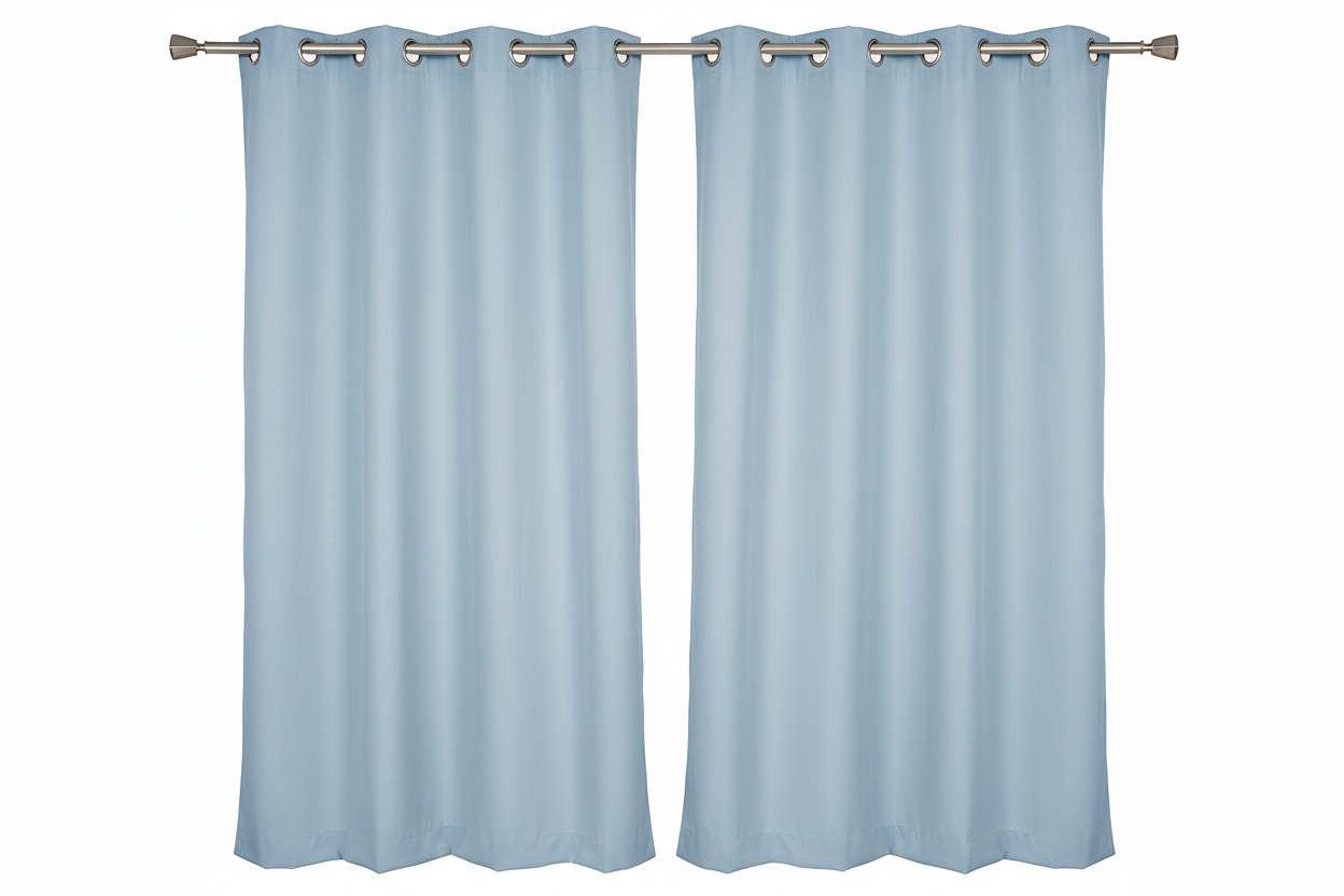 Rideau Bleu Ciel 2 panneaux avec œillets