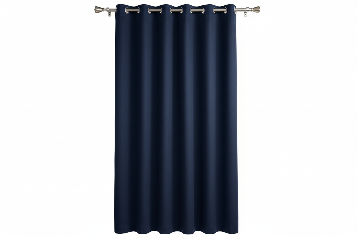 Rideau Bleu Marine 1 panneau avec œillets