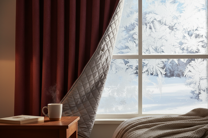 Rideau bordeaux matelassé givre