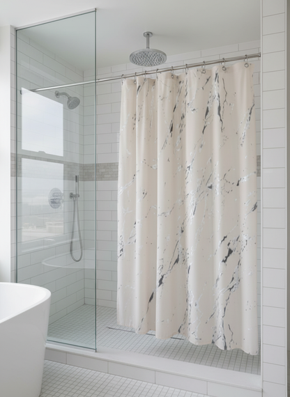 Rideau douche marbre beige gris - Photo 1