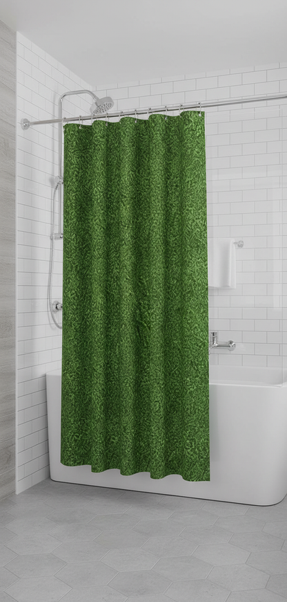 Rideau douche texture verte - Douche contemporaine