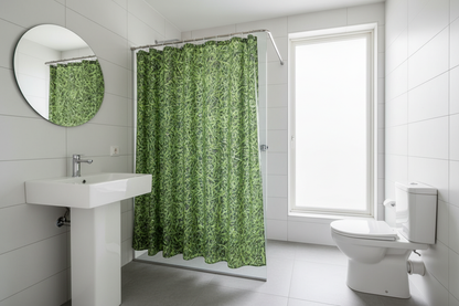 Rideau douche texture verte - Douche moderne