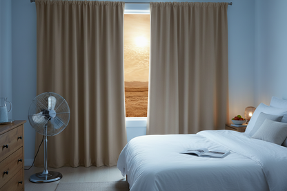 Rideau flanelle beige canicule