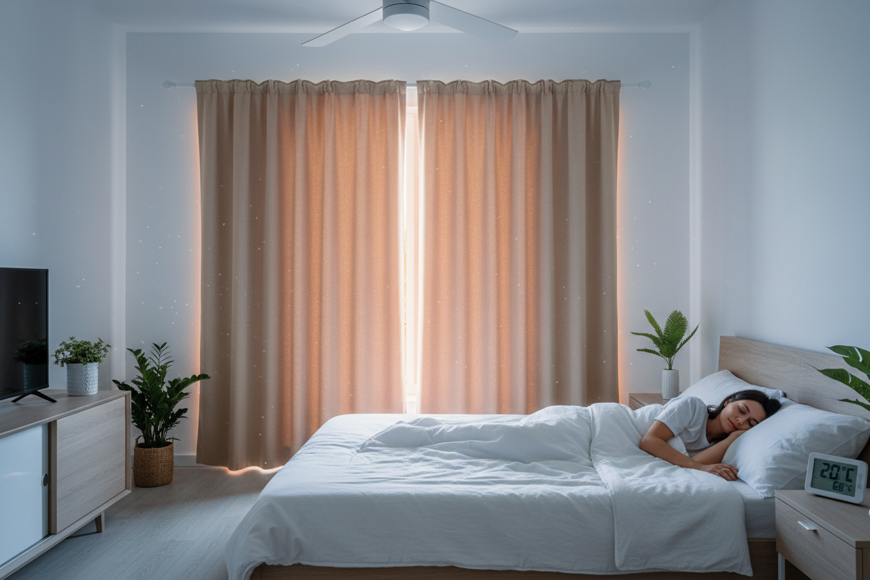 Rideau flanelle beige chaleur été