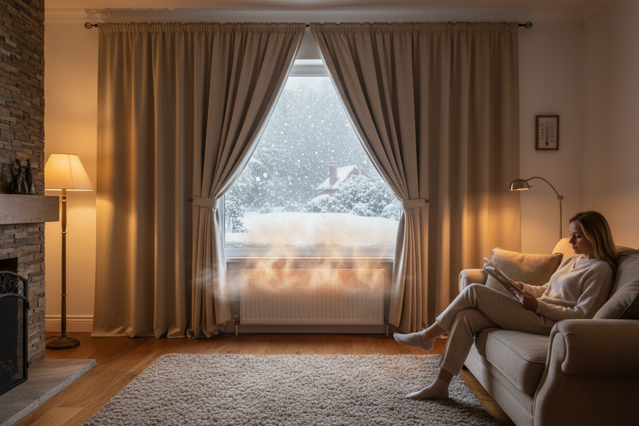 Rideau flanelle beige économie