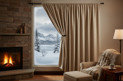 Rideau flanelle beige froid polaire