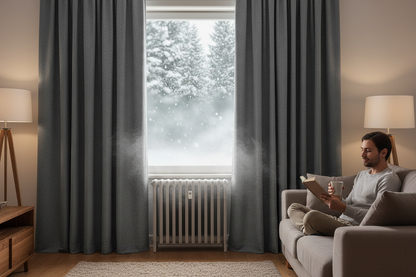 Rideau flanelle gris chevron économie