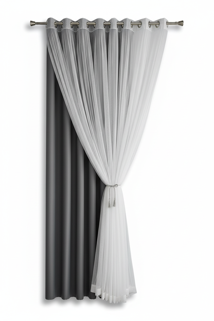 Rideau gris anthracite double couche SERENIA - Google Shopping