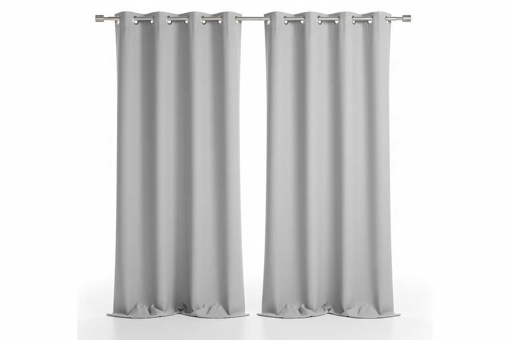 Rideau Gris Clair 2 panneaux avec œillets