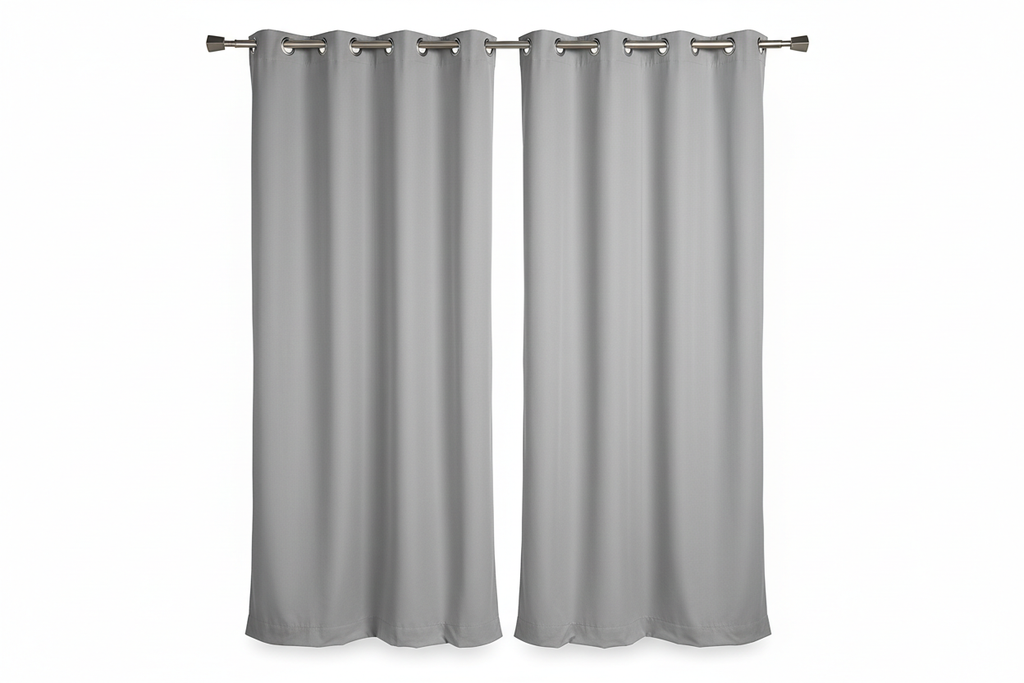 Rideau Gris Clair 2 panneaux avec œillets