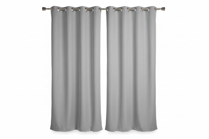 Rideau Gris Clair 2 panneaux avec œillets
