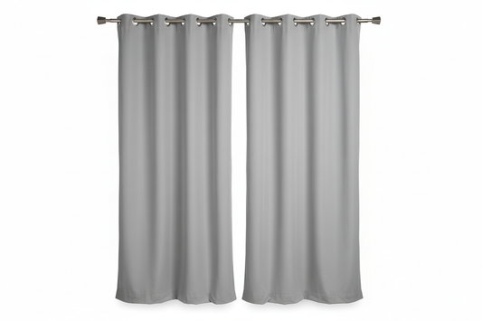 Rideau Gris Clair 2 panneaux avec œillets