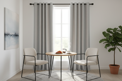 Rideau gris clair SIENNA - Coin petit-déjeuner