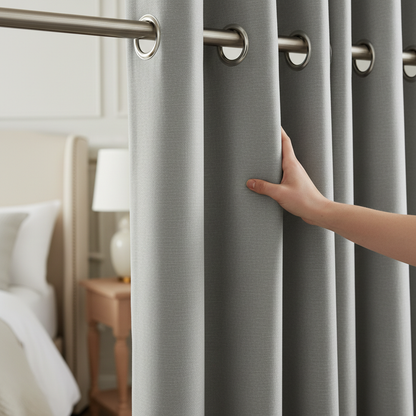 Rideau gris clair SIENNA - Détail texture