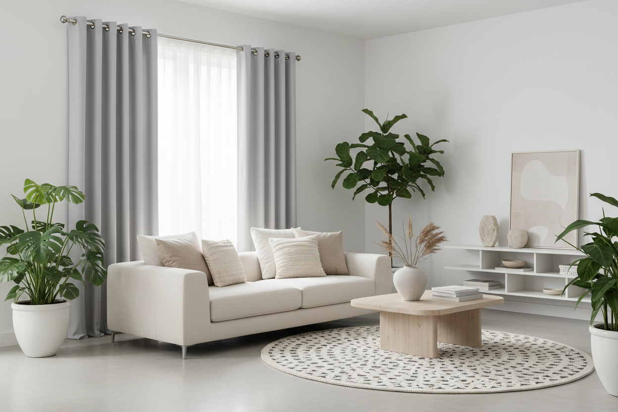 Rideau gris clair SIENNA - Salon