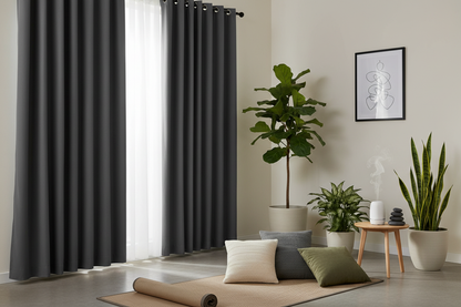 Rideau gris foncé SIENNA - Espace méditation
